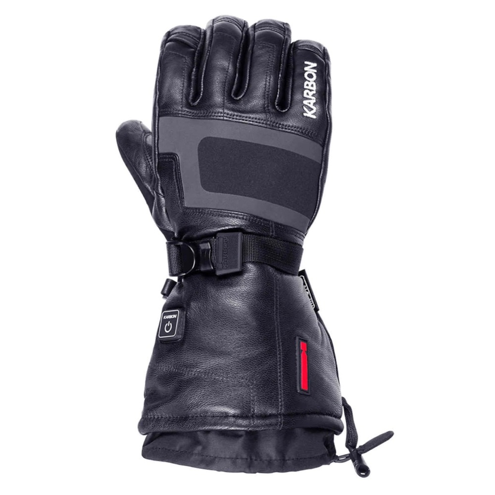 Karbon Heated Ski Gloves Goatskin Leather w/ 2Lithium-Polymer Battery